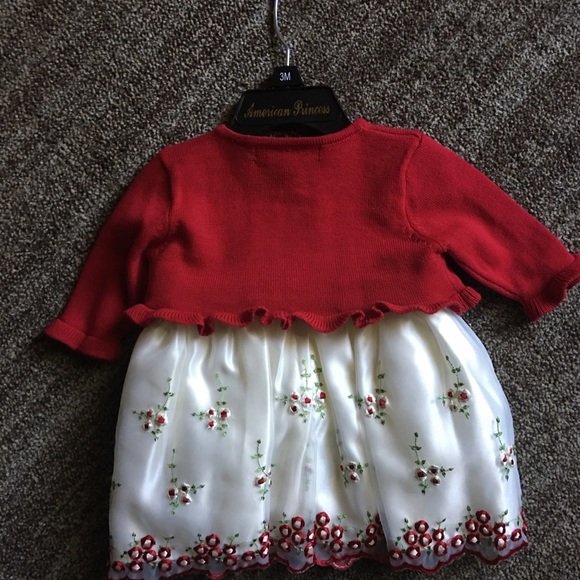 Baby Girl Off-White Floral Dress - Picture 2 of 6